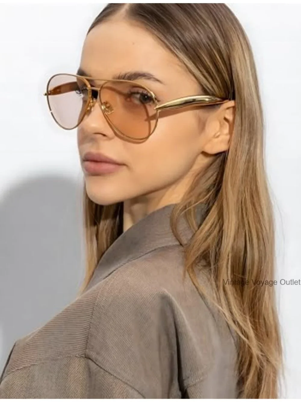 YMRFW Retro Metal Aviator Sunglasses Oversized UV400 2 Pack